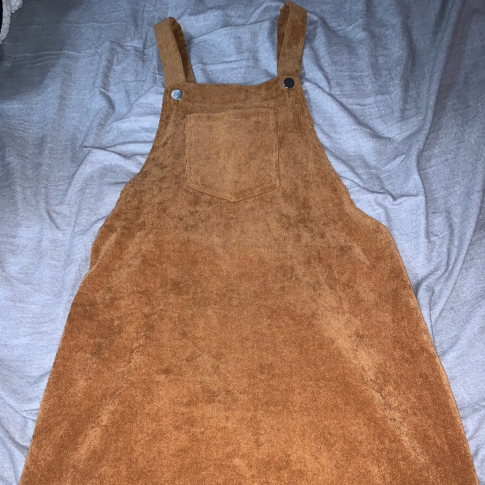 Corduroy pocket overall dress